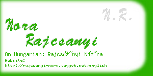 nora rajcsanyi business card